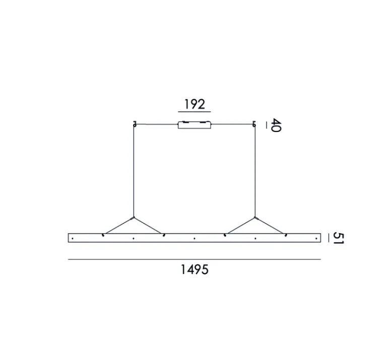 Suspension*Tonone Suspension, Bridge 150, , LED, dim, 2700K, 2058 lm, L149,5cm, H5,1cm - Orange lave