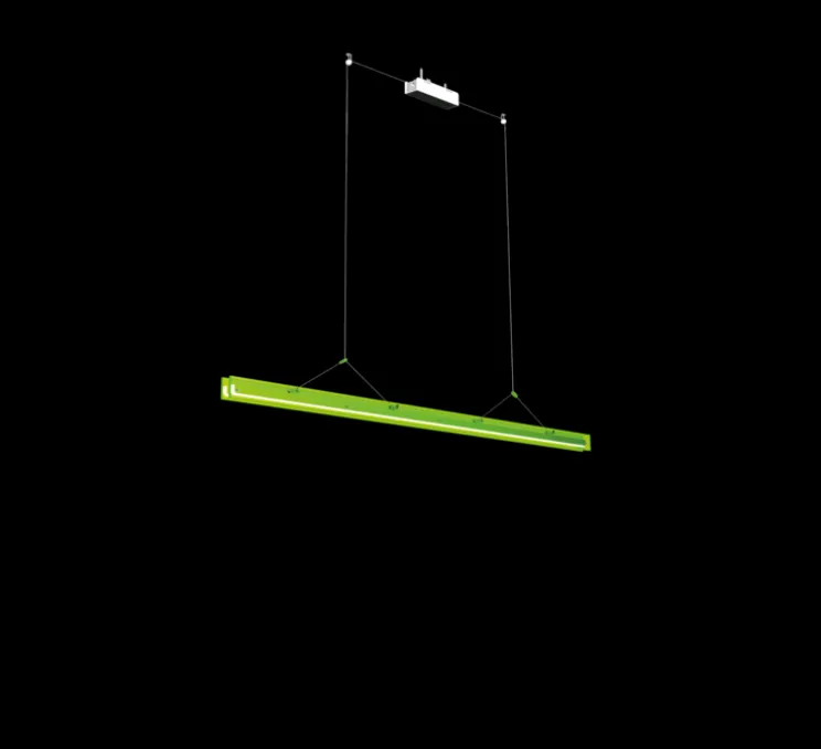 Suspension, Bridge 150, Vert toxique, LED, dim, 2700K, 2058 lm, L149,5cm, H5,1cm - Tonone
