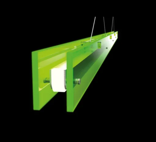 Suspension, Bridge 180, Vert toxique, LED, dim, 2700K, 2495 lm, L180cm, H5,1cm - Tonone