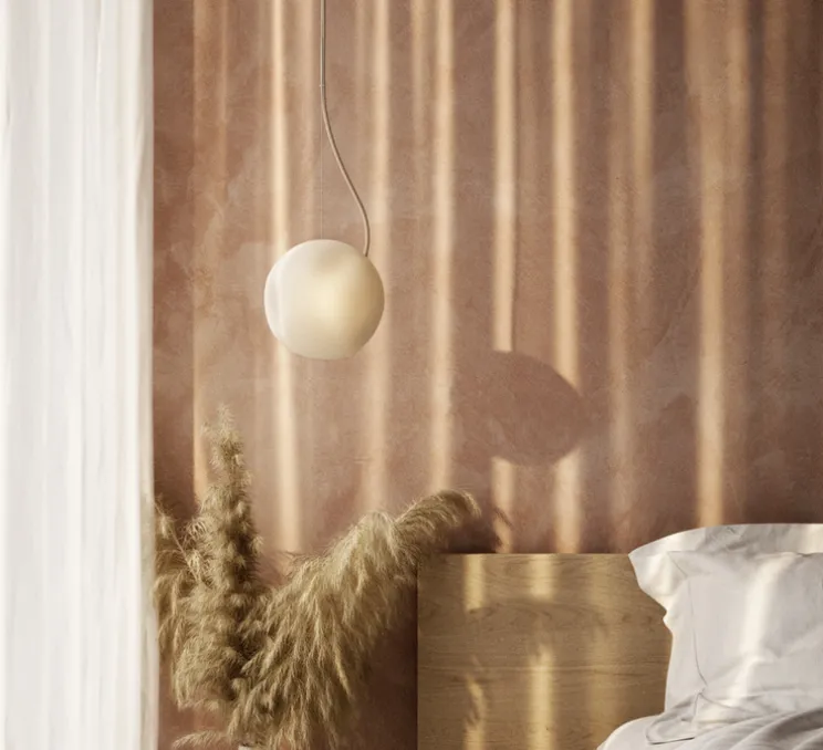 Suspension, Bright Barocco câble crème, laiton, blanc, Ø20cm, H20cm - Nordic Tales