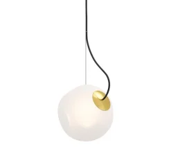 Suspension, Bright Barocco +, câble noir, laiton, Ø25cm, H25cm - Nordic Tales
