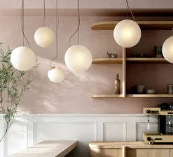 Suspension*Nordic Tales Suspension, Bright Ripple, , câble crème, Ø20cm, H20cm - blanc