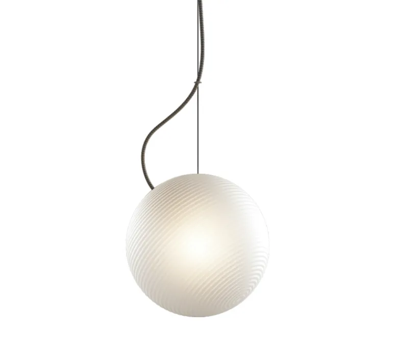 Suspension*Nordic Tales Suspension, Bright Ripple, , câble crème, Ø20cm, H20cm - blanc