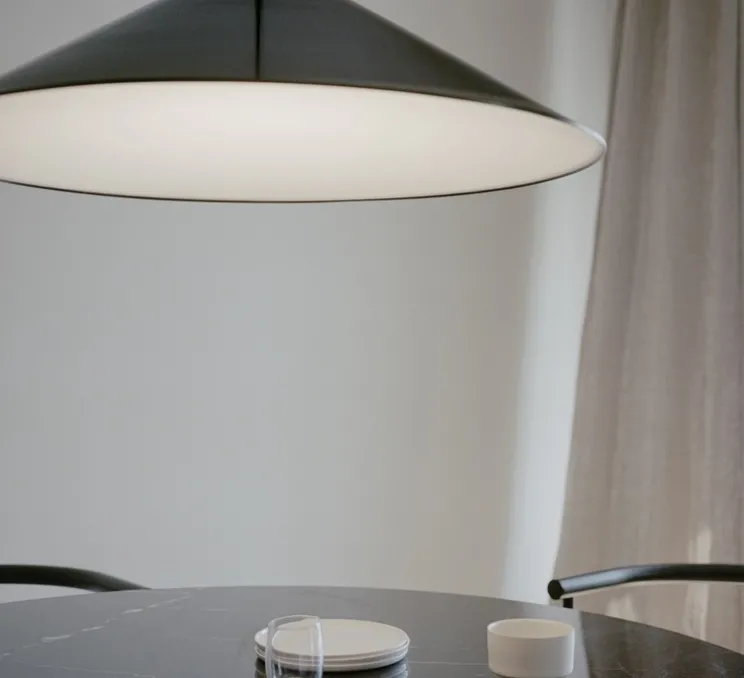 Suspension, Brolly, noir, LED, dim, 2700K, 1144 lm, Ø70cm, H29cm - New Works