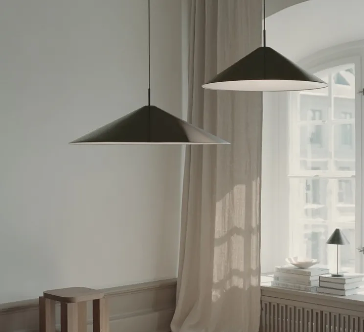 Suspension, Brolly, noir, LED, dim, 2700K, 1144 lm, Ø70cm, H29cm - New Works