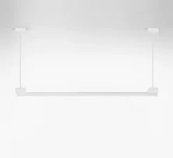 Suspension*Zangra Suspension, bruno, , avec ampoule tubulaire opaline, L100cm, H14cm - blanc