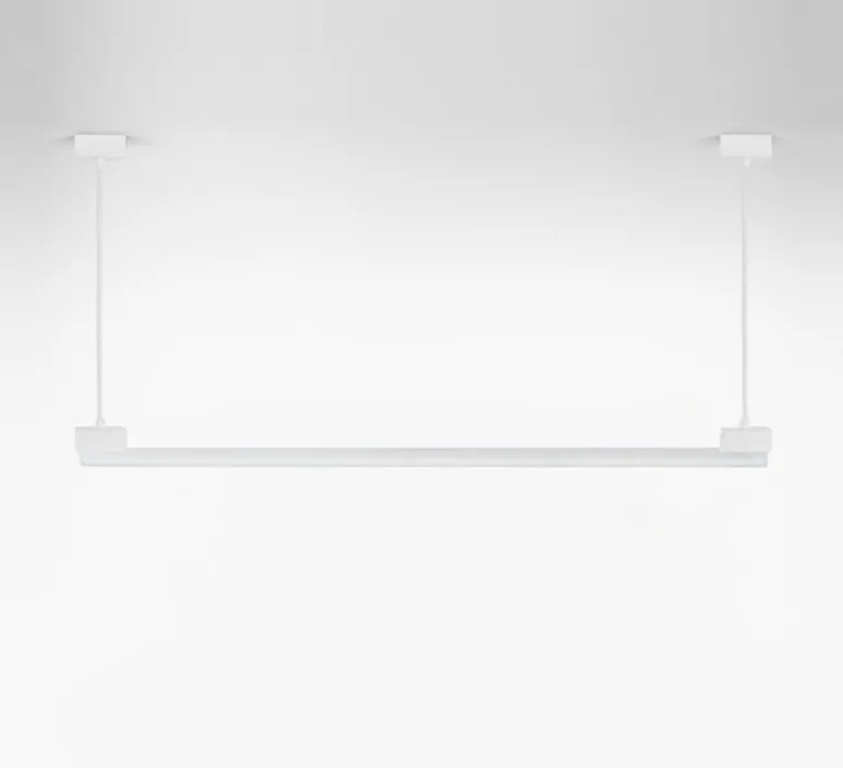 Suspension*Zangra Suspension, bruno, , avec ampoule tubulaire opaline, L100cm, H14cm - blanc