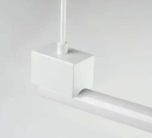 Suspension*Zangra Suspension, bruno, , avec ampoule tubulaire opaline, L100cm, H14cm - blanc