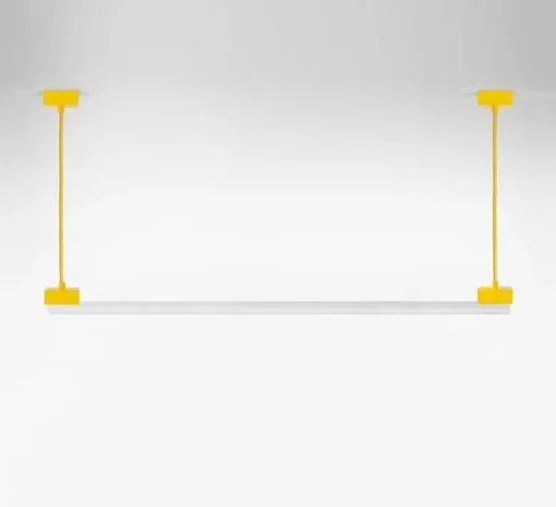 Suspension*Zangra Suspension, bruno, , avec ampoule tubulaire opaline, L100cm, H14cm - jaune