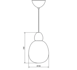 Suspension*Belid Suspension, Buddy, , Ø18,4cm, H28cm - noir mat et verre opalin