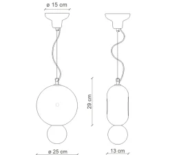 Suspension*Ferroluce Suspension, Bumbum, , L25cm, H29cm - jaune