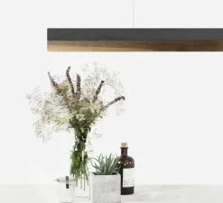 Suspension*GANTLights Suspension, C3 , , LED, 2700K, 2600lm, L182cm, H8cm - béton foncé et noyer