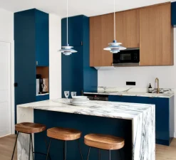 Suspension, [C1], béton clair, laiton, L122cm, H8cm, 2700K, dimmable - GANTLights