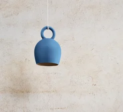 Suspension, Caló 30, bleu marine mat, câble blanc, IP44, LED, dim, 2700K, 800 lm, Ø18cm, H28,2cm - Pott