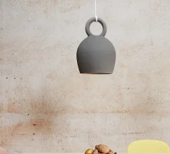 Suspension*Pott Suspension, Caló 40, , câble blanc, IP44, LED, dim, 2700K, 800 lm, Ø25cm, H39,2cm - gris foncé mat