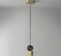 Suspension*CVL Suspension, Calée V1, satiné, graphite satiné, LED, L8cm, H18cm - laiton