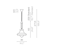 Suspension*Contardi Suspension, Calypso SO GUADALOUPE, , Ø36cm, H63cm - menthe