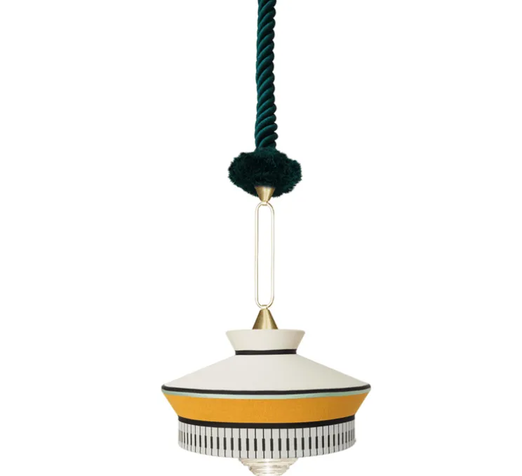 Suspension, Calypso SO MARTINIQUE, jaune, Ø39cm, H63cm - Contardi