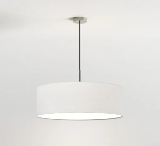 Suspension*Astro Suspension, Cambria, , Ø60cm, H20cm - structure nickel mat, abat-jour blanc