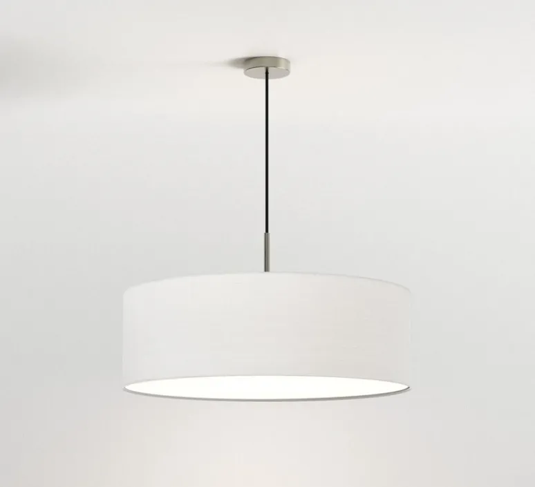 Suspension*Astro Suspension, Cambria, , Ø60cm, H20cm - structure nickel mat, abat-jour blanc