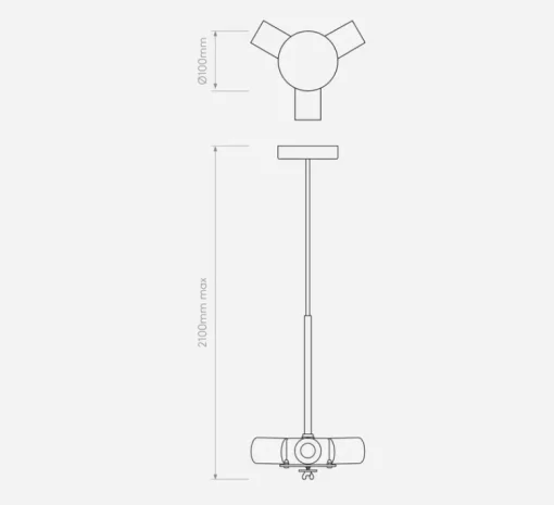 Suspension*Astro Suspension, Cambria, , Ø60cm, H20cm - structure nickel mat, abat-jour blanc