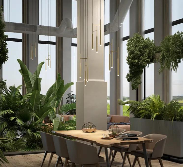 Suspension, Candle Triplex, laiton, LED, dim, 2700K, 461 lm, Ø21,8cm, H200cm - LEDS C4