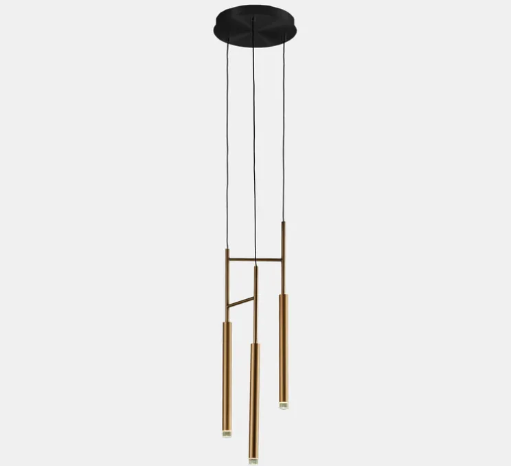 Suspension, Candle Triplex, laiton, LED, dim, 2700K, 461 lm, Ø21,8cm, H200cm - LEDS C4