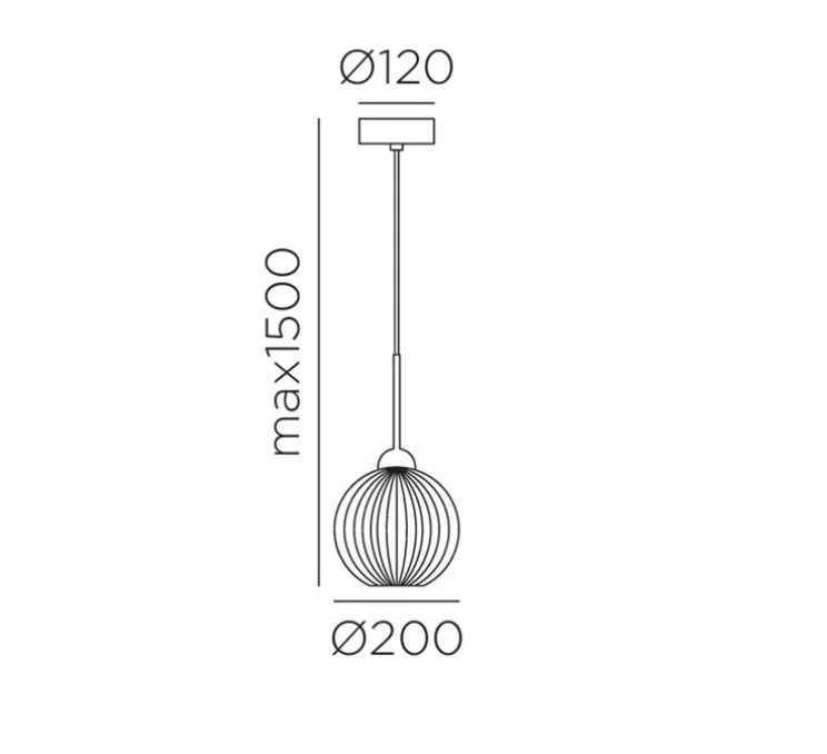 Suspension, Canica, ambre, Ø20cm, H45cm - MDC