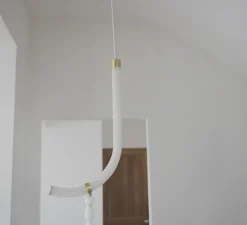 Suspension*Ame Editions Manufacturées Suspension, Canne L, , albâtre, LED, 2700K, 1027 lm, TRIAC, L42,5cm, H125cm - AME EDITIONS MANUFACTUREES laiton satiné