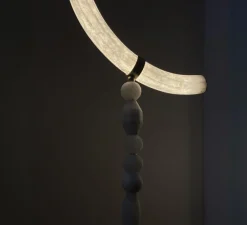 Suspension*Ame Editions Manufacturées Suspension, Canne L, , albâtre, LED, 2700K, 1027 lm, TRIAC, L42,5cm, H125cm - AME EDITIONS MANUFACTUREES laiton satiné