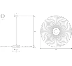 Suspension*Hartô Suspension, Carmen Large, , DIM, LED, 700lm, Ø120cm, H3,5cm - HARTÔ blanc