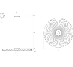 Suspension*Hartô Suspension, Carmen Medium, , DIM, LED, 2700K, 700lm, Ø90cm, H3,5cm - HARTÔ gris ardoise