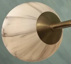 Suspension*It's about Romi Suspension, Carrara 3 bras/6 globes, Finition , Ø99cm, H95cm - Marbre blanc, laiton