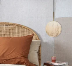 Suspension, Carrara M, Blanc marbre, or, Ø22cm, H34cm - It's about Romi