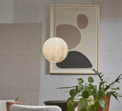 Suspension, Carrara M, Blanc marbre, or, Ø22cm, H34cm - It's about Romi