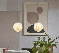 Suspension*It's about Romi Suspension, Carrara S, , Ø16cm, H28cm - Blanc marbre, or