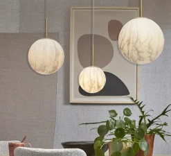 Suspension*It's about Romi Suspension, Carrara S, , Ø16cm, H28cm - Blanc marbre, or