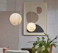 Suspension*It's about Romi Suspension, Carrara S, , Ø16cm, H28cm - Blanc marbre, or