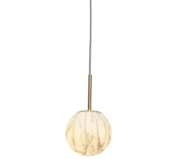 Suspension*It's about Romi Suspension, Carrara S, , Ø16cm, H28cm - Blanc marbre, or