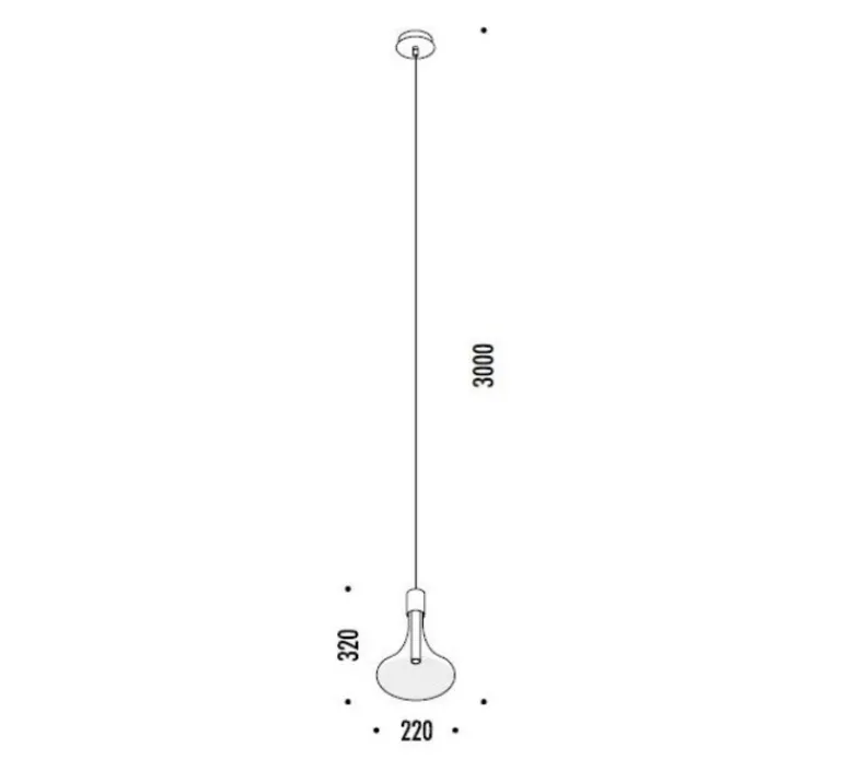 Suspension*Davide Groppi Suspension, Cathode 1, , LED, on/off, 3000k, 286 lm, Ø22cm, H32cm - blanc mat