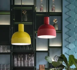 Suspension, Caxixi, jaune, Ø22,5cm, H26,5cm - Ferroluce