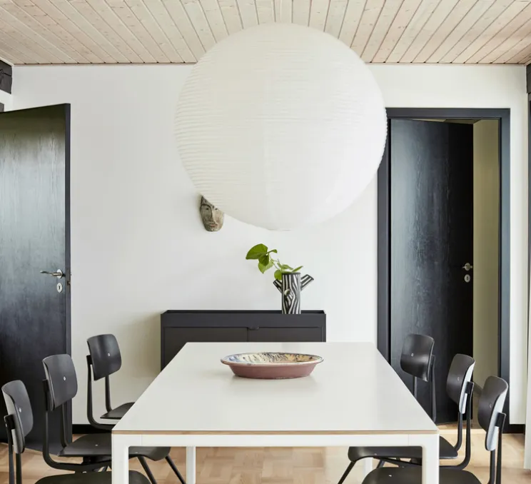 Suspension, Câble 4m, douille & rosace noir, Rice Paper, blanc, Ø80cm, H80cm - HAY