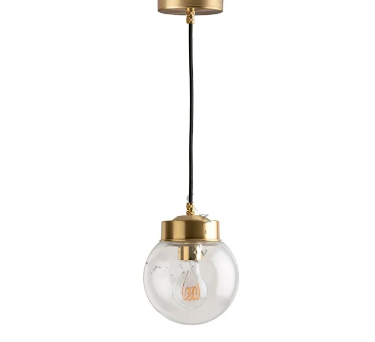 Suspension, ceilinglamp.136, avec glass 005, laiton, Ø14,5cm, H19cm - Zangra