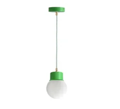 Suspension*Zangra Suspension, ceilinglamp.131, avec glass003, , Ø11cm, H16cm - vert