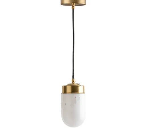 Suspension*Zangra Suspension, ceilinglamp.136, avec glass009, laiton, Ø10cm, H20cm - blanc