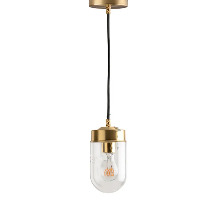 Suspension, ceilinglamp.136, avec glass004, laiton, Ø10cm, H21cm - Zangra