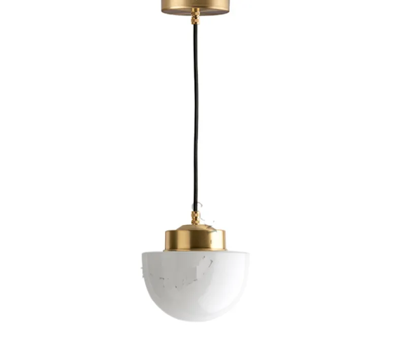 Suspension*Zangra Suspension, ceilinglamp.136, avec glass021, laiton, Ø16,5cm, H17cm - blanc