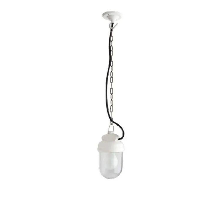 Suspension, ceilinglamp.o.023, avec glass008, blanc, IP54, Ø 9,5cm, H14cm - Zangra