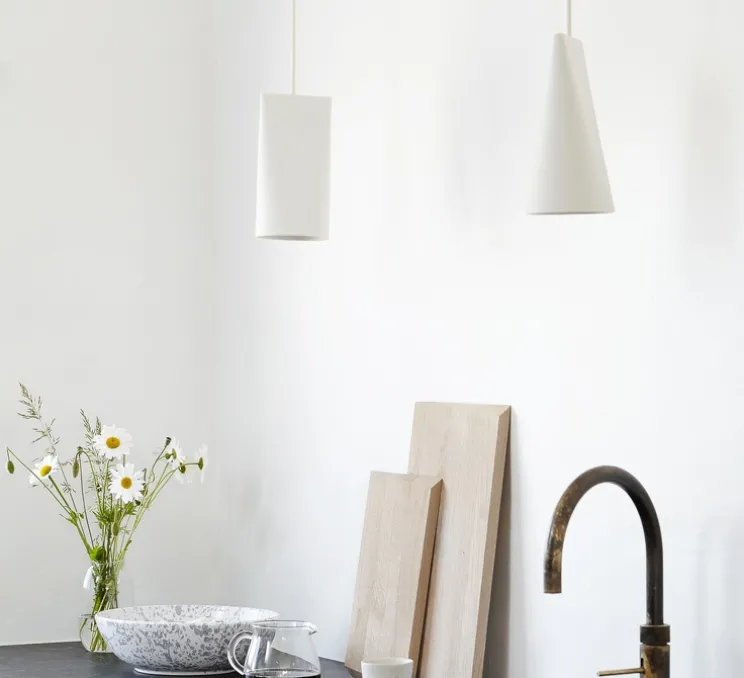 Suspension, Ceramic, Narrow, blanc, Ø11,2cm, H22cm - Moebe