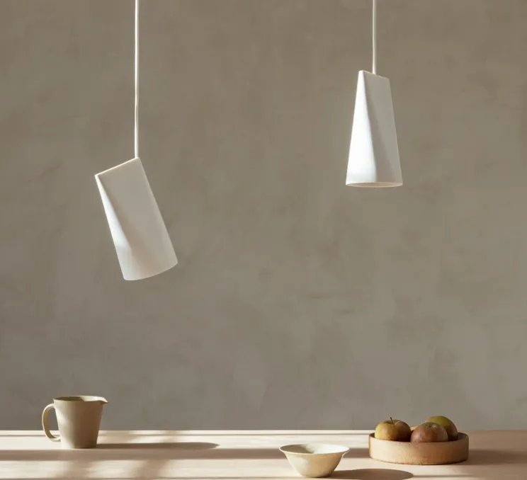 Suspension, Ceramic, Narrow, blanc, Ø11,2cm, H22cm - Moebe